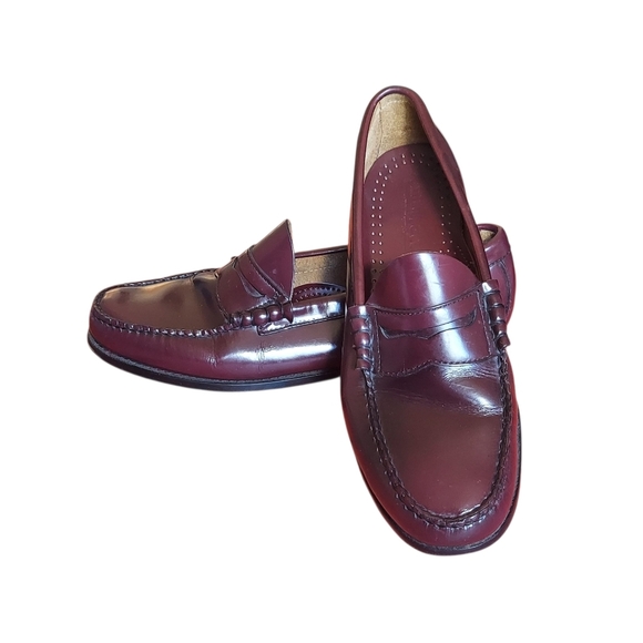 G.H. Bass & Co Weejuns Burgundy Red Larson Leather Penny Loafers Men's - Picture 1 of 16